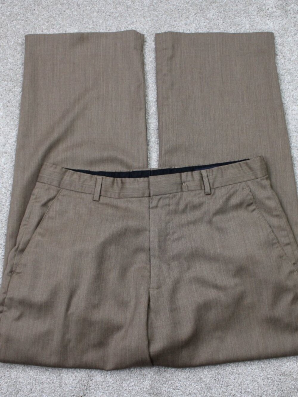 Banana Republic Pants Mens 35x30 Brown 100% Wool Flat Front Acetate Lined